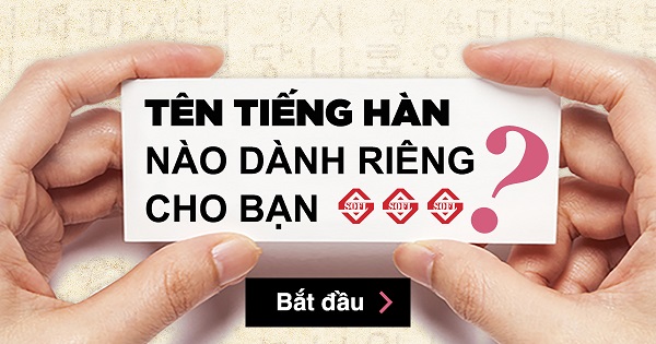 ten tieng han nao danh cho ban